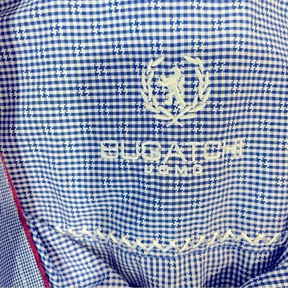 BUGATCHI Men’s Dress Casual Shirt Logo Embroidery Goosehead print 16 34/35 - Picture 7 of 13